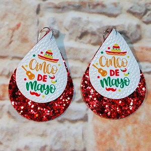 Cinco de Mayo Faux leather earrings